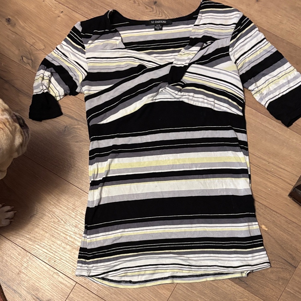 Le Chateau Multicolor Striped Long Sleeve Top